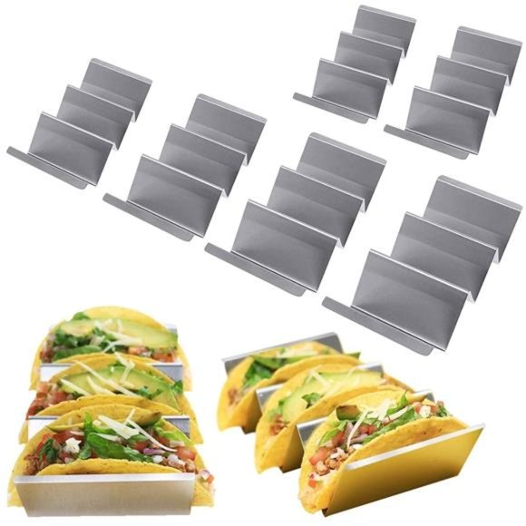 8 Pack‎ Stainless Steel Taco Holder Stand - Picture 1 of 7